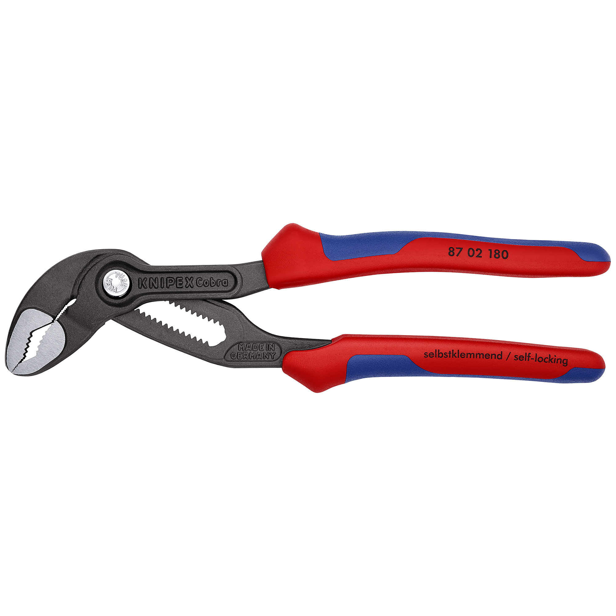 KNIPEX Cobra Water Pump Pliers - 7.25in., Comfort Grip, Chrome Vanadium, 1.5in. Jaw Capacity, Model# 87 02 180